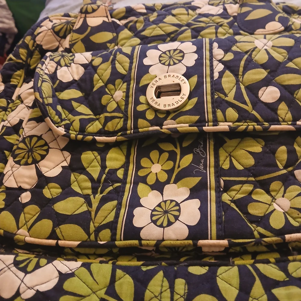 Vera Bradley Quilted Shoulder Bag - Blue, Green, and Black - Picture 6 of 7